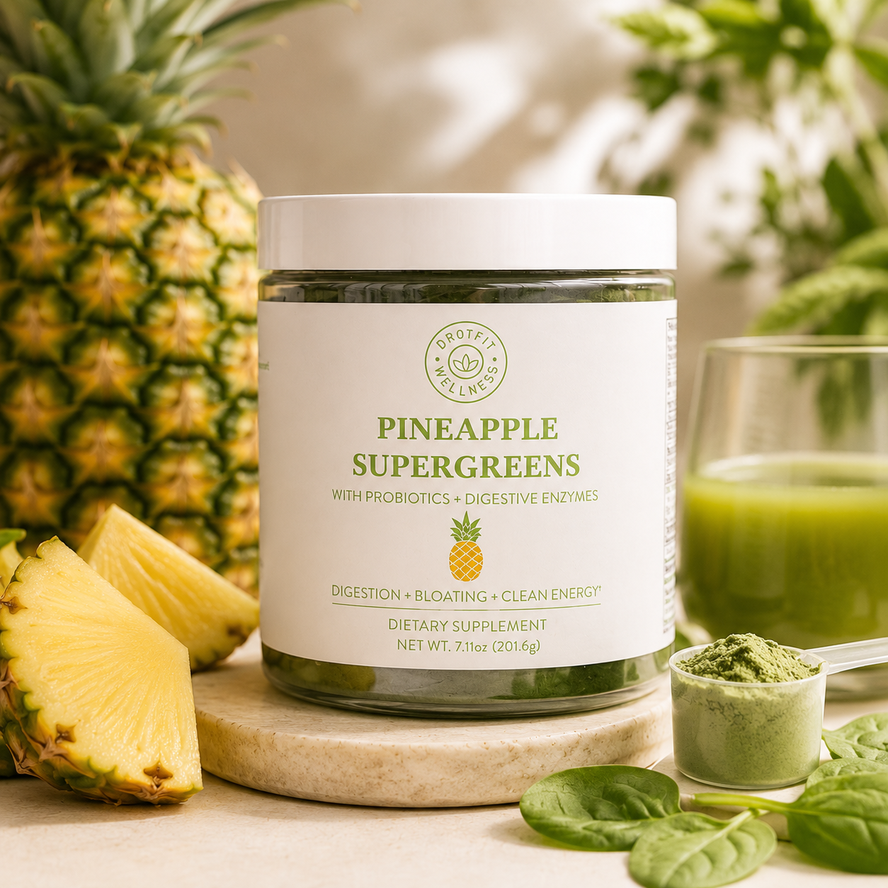 Pineapple Supergreens Powder | Daily Greens Supplement – Drotfit